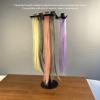 Hair Extension Holder Braiding Rack Stand  Adjustable Height Double-Sided Hair Organizer with Thickened Base, Durable Acrylic & Metal Stand for Salon, Barber Shop & Home Use (Black) view 3