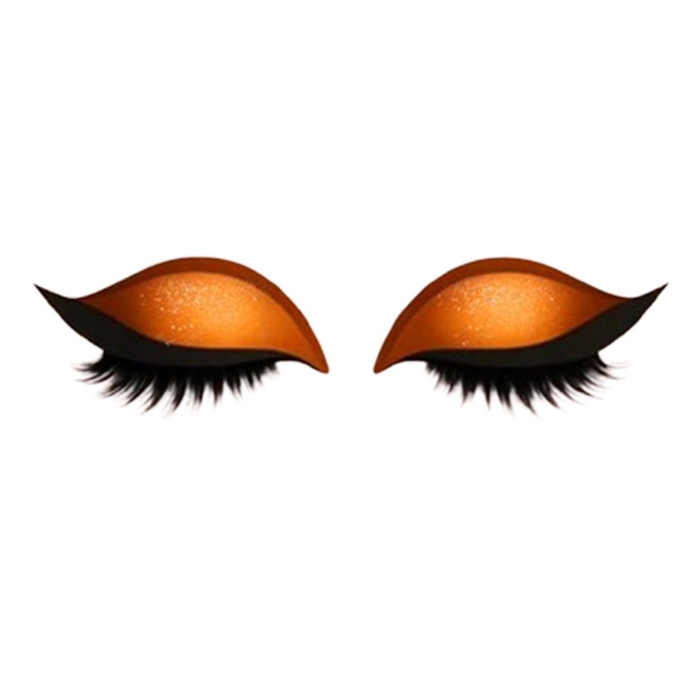 Lazy Eye Shadow Eyelash Patch, 2-in-1 Reusable Eye Makeup Stickers, Eyeshadow Lashes Makeup Stickers for All Eyeshapes (orange,1)