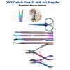 7PC Pro Cuticle Kit - Stainless Steel Manicure Tools Set w/Pusher, Nipper, Scissors, Gel Polish Remover - Nail Care Kit for Salon & Home - Trimmer, Clipper & Nail Prep Tools (Multicolor) view 2