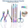 7PC Pro Cuticle Kit - Stainless Steel Manicure Tools Set w/Pusher, Nipper, Scissors, Gel Polish Remover - Nail Care Kit for Salon & Home - Trimmer, Clipper & Nail Prep Tools (Multicolor) view 4