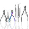 8PCS PRO Toenail Care Kit - Ingrown Toenail Clippers & Podiatry Tools Set w/Nipper, Scissors, Lifter, File & Cuticle Pusher - Foot Care Pedicure Tools for Thick Nails - Home & Salon Use view 1