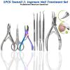 8PCS PRO Toenail Care Kit - Ingrown Toenail Clippers & Podiatry Tools Set w/Nipper, Scissors, Lifter, File & Cuticle Pusher - Foot Care Pedicure Tools for Thick Nails - Home & Salon Use view 4