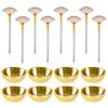 16 Pcs Gold Facial Bowl and Brush Set 8 Facial Fan Brushes Esthetician 8 Gold Facial Mixing Bowls Esthetician Stainless Steel Mixing Bowls Face Mask Brush for Mud Cream Makeup Spa Salon Women view 1