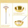 16 Pcs Gold Facial Bowl and Brush Set 8 Facial Fan Brushes Esthetician 8 Gold Facial Mixing Bowls Esthetician Stainless Steel Mixing Bowls Face Mask Brush for Mud Cream Makeup Spa Salon Women view 2