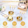 16 Pcs Gold Facial Bowl and Brush Set 8 Facial Fan Brushes Esthetician 8 Gold Facial Mixing Bowls Esthetician Stainless Steel Mixing Bowls Face Mask Brush for Mud Cream Makeup Spa Salon Women view 4