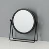 A ANTCAM Tabletop Round Swivel Single Sided Makeup Mirror with Stand, Rotation Metal One-Sided Dressing Table Mirror Portable Table Desk Counter top Bathroom Shaving Mirror (Black,A) view 1