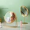 A ANTCAM Tabletop Round Swivel Single Sided Makeup Mirror with Stand, Rotation Metal One-Sided Dressing Table Mirror Portable Table Desk Counter top Bathroom Shaving Mirror (Black,A) view 2