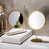 A ANTCAM Tabletop Round Swivel Single Sided Makeup Mirror with Stand, Rotation Metal One-Sided Dressing Table Mirror Portable Table Desk Counter top Bathroom Shaving Mirror (Black,A) view 4