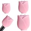 Akozon Makeup Brush Covers - Silicone Makeup Brush Holder, Reusable Dust Cover Organizer for Travel & Home, 3 Sizes for Easy Storage (pink) view 1