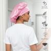 100% Mulberry Silk Medical Bonnet  Adjustable 19 Momme Double-Layer Reversible Hair Wrap  Stay-On Nurse Cap for Women, Long Curly & Natural Hair  Handmade Real Silk Bonnet USA (Pink) view 2