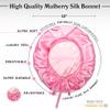 100% Mulberry Silk Medical Bonnet  Adjustable 19 Momme Double-Layer Reversible Hair Wrap  Stay-On Nurse Cap for Women, Long Curly & Natural Hair  Handmade Real Silk Bonnet USA (Pink) view 3