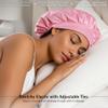100% Mulberry Silk Medical Bonnet  Adjustable 19 Momme Double-Layer Reversible Hair Wrap  Stay-On Nurse Cap for Women, Long Curly & Natural Hair  Handmade Real Silk Bonnet USA (Pink) view 4