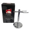 G.B.S Faux Ivory 5 Blade Compatible Razor Handle, Sandalwood Shave Cream, Leather Case and Chrome Shave Stand view 3