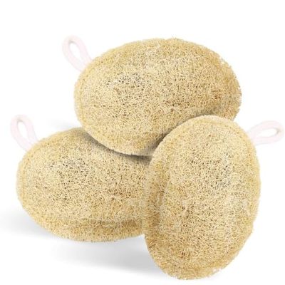 100% Organic Oval Shape Loofah Pack of 2|Exfoliating Bath Sponge for Men and Women |Natural Real Egyptian Shower Loofah Sponge Body Scrubber |Removes Dead Skin Easily