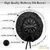 100% Mulberry Silk Medical Bonnet  Adjustable 19 Momme Double-Layer Reversible Hair Wrap  Stay-On Nurse Cap for Women, Long Curly & Natural Hair  Handmade Real Silk Bonnet USA (Black) view 3