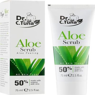 Farmasi Aloe 50% Face Scrub 75 ml / 2.5 fl Oz  Gentle Exfoliating Gel with 50% Aloe Extract  Smooths Texture & Hydrates Skin  Daily or Weekly Facial Polish for Soft, Radiant Complexion