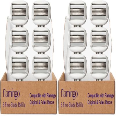 FLAMINGO Women's Razor 5-Blade Refills - Razors for Women - 6ct (Pack of 2)