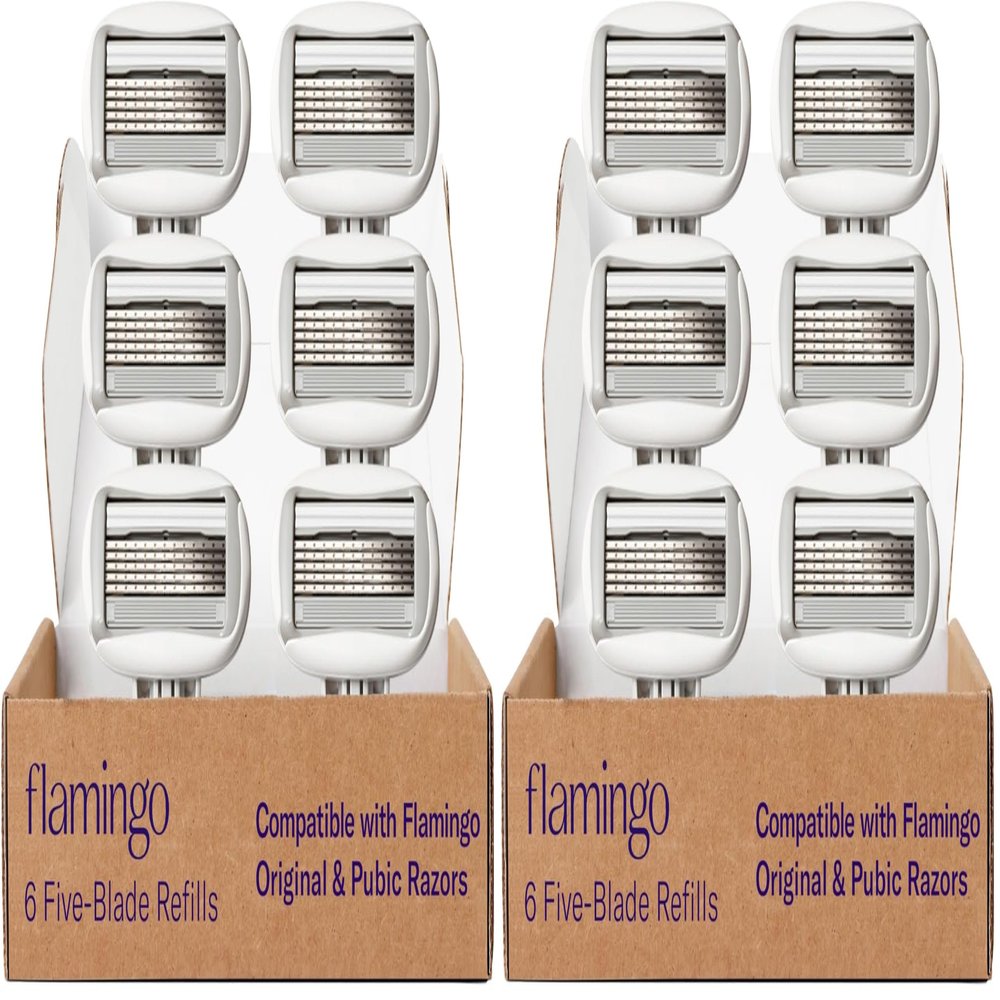 FLAMINGO Women's Razor 5-Blade Refills - Razors for Women - 6ct (Pack of 2)
