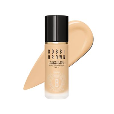 Bobbi Brown Weightless Skin Foundation SPF 15 | Oil-Controlling, 24-Hour Hydrating Foundation, Medium Coverage| Natural Matte Finish, 1 Fl Oz, Neutral Warm Ivory
