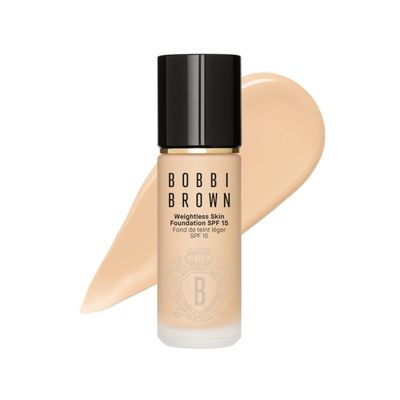 Bobbi Brown Weightless Skin Foundation SPF 15 | Oil-Controlling, 24-Hour Hydrating Foundation, Medium Coverage| Natural Matte Finish, 1 Fl Oz, Warm Ivory