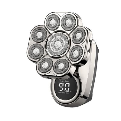 Bawldy 9.0 Shaver,Bawldy Pro Head Shaver, Bald Head Shavers for Men, 6-in-1 Detachable Head Shavers IPX7 Waterproof Intelligent Led Display (Silver-1)