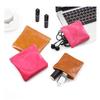 1 Set Oil Wax Leather Storage Bag, Travel Data Cable, Change Jewelry Storage Bag, Automatic Closure view 3