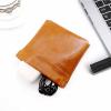 1 Set Oil Wax Leather Storage Bag, Travel Data Cable, Change Jewelry Storage Bag, Automatic Closure view 4