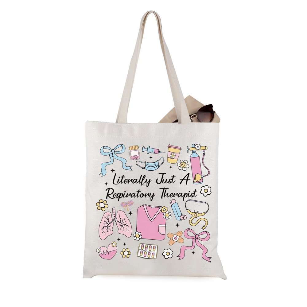 WCGXKO Literally Just A Respiratory Therapist Tote Bag RT Gift Respiratory Therapist Thank You Gift (Respiratory Tote)