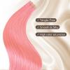 HOTBANANA Tape in Hair Extensions, 22 Inch 10pcs 30g Peach Pink Tape in Real Remy Human Hair Extensions Straight Colored view 2