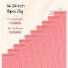 HOTBANANA Tape in Hair Extensions, 22 Inch 10pcs 30g Peach Pink Tape in Real Remy Human Hair Extensions Straight Colored view 4