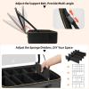 15''X11'' Large Capacity Makeup Bag with LED Mirror, Professional Makeup Case Organizer with 3 Color Light Adjustable Brightness, Travel Make up Cosmetic Case with Detachable Dividers & Shoulder Strap view 4