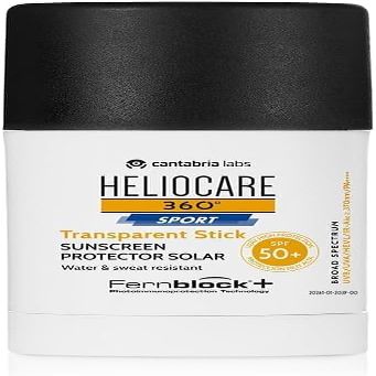 H.elio-care 360 Sport Transparent Stick Spf 50+ Photoprotector Facial Stick Format for Athletes | Easy to Apply, for All Skin Types, Colorless - 25g