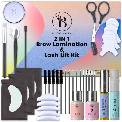 Lash Lift Kit & Eyebrow Lamination Kit, 2-in-1 Solution, At-Home Brow Lamination, Beginner/Professional, Eyelash Lift, Lasts 6-8 Weeks, 15 Applications, DIY Brow & Lash Perm - BLK3