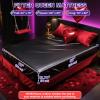 Black Vinyl Queen Mattress Protector Waterproof for Essential Oil Massage Spa, Fits 80x60in (203x152cm), Wipe Clean PVC Mattress Cover Stain & Water Proof Bed Cover Queen Fitted Sheet for Nuru Massage view 2