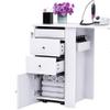 Foldable Nail Table with Dust Collector, Portable Manicure Desk with LED Lamp, Wrist Rest, Lockable Wheels & Storage, Rolling Nail Tech Table for Salon, Spa, Home Beauty Workstation (White) view 4