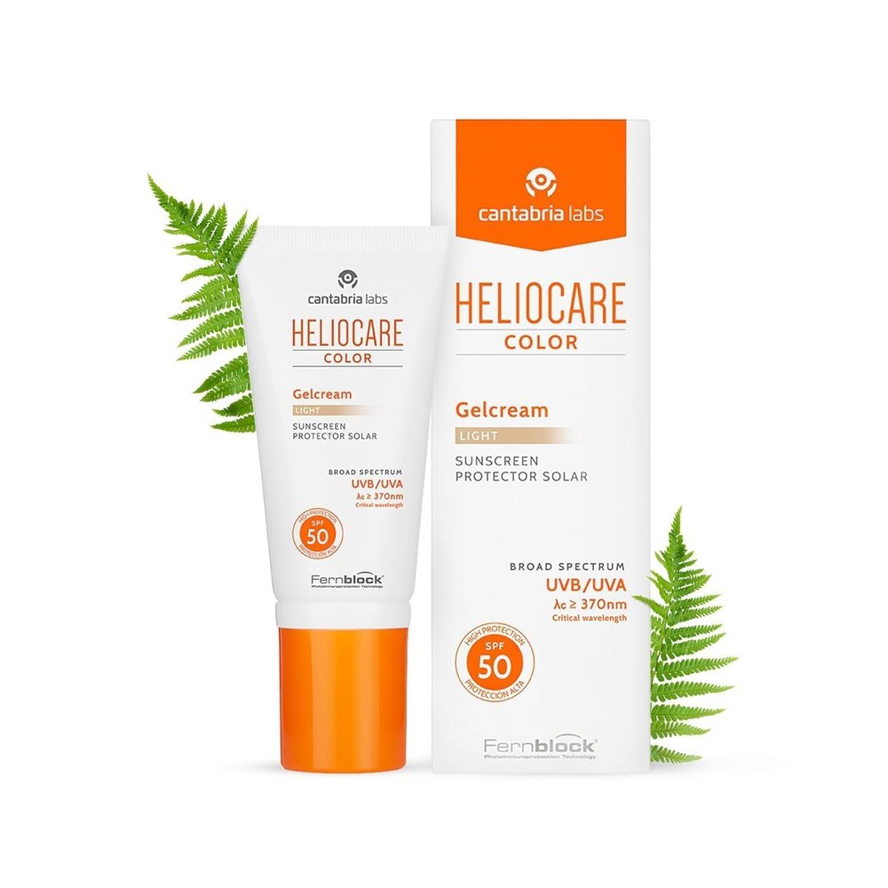 H.elio-care Color Gel Cream SPF 50 Tinted Sunscreen | Light Shade | Covers Dark Spots & Uneven Skin Tone | Hydrating, Dewy Makeup Base | No White Cast | UVB/UVA Protection - 50 ml