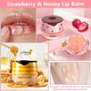 2 Pcs Strawberry & Honey Lip Balm, Vitamin E Apple Watermelon Moisturizing Lip Sleeping Mask, Hydrate Repair Prevent Dry Cracked Exfoliator Lip Care (Strawberry - Honey) view 2