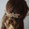 Asooll Bridal Crystal Wedding Hair Vine Gold Rhinestone Headpiece Bride Hair Accessories for Women view 3