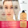 Being Naturals Aloe vera Gel - from 100% Pure Organic Aloe- Natural Raw Moisturizer for Face, Body, Hair. Perfect for Sunburn, Acne, Razor Bumps 16.9 fl oz (Salmon DNA + Niacinamide) view 2