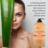 Being Naturals Aloe vera Gel - from 100% Pure Organic Aloe- Natural Raw Moisturizer for Face, Body, Hair. Perfect for Sunburn, Acne, Razor Bumps 16.9 fl oz (Salmon DNA + Niacinamide) view 3
