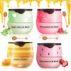 4 Pcs Honey&Strawberry Lip Balm, Apple Watermelon Lip Mask, Moisturizing Lip Sleeping Mask, Hydrate Repair Prevent Dry Cracked Exfoliator Lip Care (Honey+Strawberry+Apple Lime+Watermelon) view 1