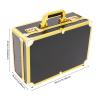 Unnsiapit Barber Case Organizer, L15.7*W10.8*H6.5in Lockable Barber Tool Storage Box for Clippers and Supplies, Travel Carrying Briefcase for Hairstylist Beauty Salon Makeup (Black & Gold) view 3