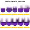 10 Pack Magnetic Clipper Guards Guide Comb Set Replacement Fits for Clippers s AAC-1, GC, LCL, ML, PM-1, PM-2, PM-4, PM Family, Lengths 1/16" to 1" (Purple) by YTXXDEUS view 2