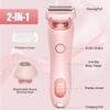 Electric Shaver for Women, 2 in 1 Waterproof Electric Razor, Silk Glide Pro Shaver, Rechargeable Cordless Hair Removal with 2 Removable Heads for Bikini, Leg, Arm, Underarm, Body (Pink) view 2