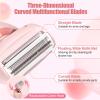 Electric Shaver for Women, 2 in 1 Waterproof Electric Razor, Silk Glide Pro Shaver, Rechargeable Cordless Hair Removal with 2 Removable Heads for Bikini, Leg, Arm, Underarm, Body (Pink) view 3