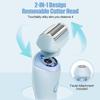 Electric Shaver for Women, 2 in 1 Waterproof Electric Razor, Silk Glide Pro Shaver, Rechargeable Cordless Hair Removal with 2 Removable Heads for Bikini, Leg, Arm, Underarm, Body (Blue) view 4