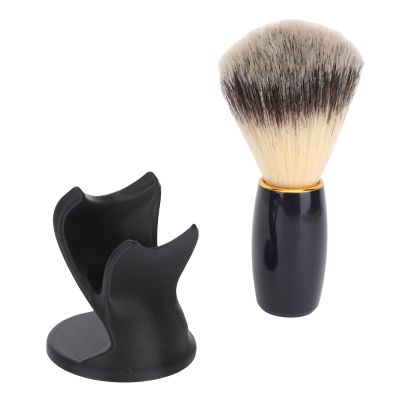 BRRNOO Men Shaving Brush with Holder, Travel Shaving Brush for Men, Easy to Clean & Dry, Ideal for Hotel or Travel Use