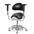 Rigoberto Dental Saddle Chair - Ergonomic Dynamic Adjustable Stool for Dentists, Dental Office & Microsurgery, PU Leather Black