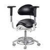 Rigoberto Dental Saddle Chair - Ergonomic Dynamic Adjustable Stool for Dentists, Dental Office & Microsurgery, PU Leather Black view 1