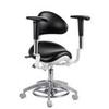 Rigoberto Dental Saddle Chair - Ergonomic Dynamic Adjustable Stool for Dentists, Dental Office & Microsurgery, PU Leather Black view 2